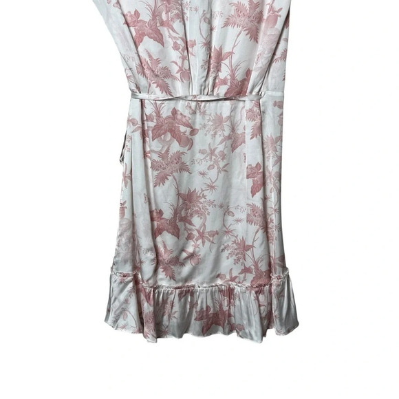 1652. ALL SAINTS ZINI EVOLUTION LEAF PRINT DRESS SIZEโ 2 WHITE/PINK IN COLOR - Picture 10 of 10
